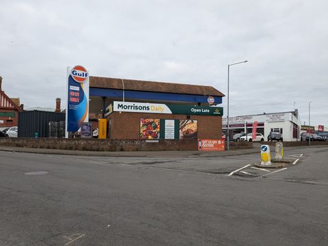 The Gulf forecourt and Morrisons Daily shop on Terminus Road, Bexhill